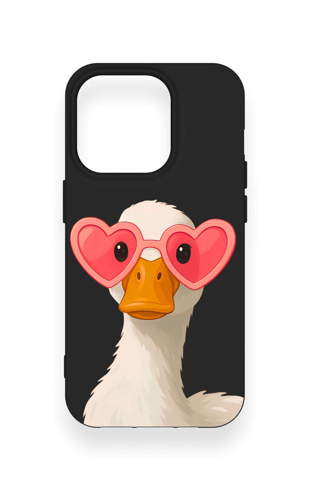 iPhone 14 Pro Uyumlu Aşık Ördek Desenli Silikon Kılıf