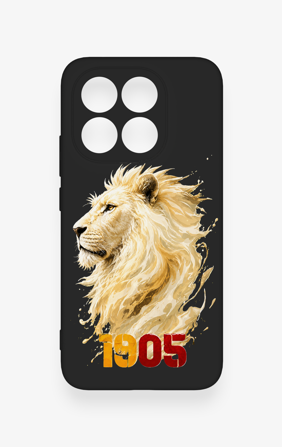 Mi 15T 5G Uyumlu Sarı Kırmızı 1905 Aslan Desenli Silikon Kılıf