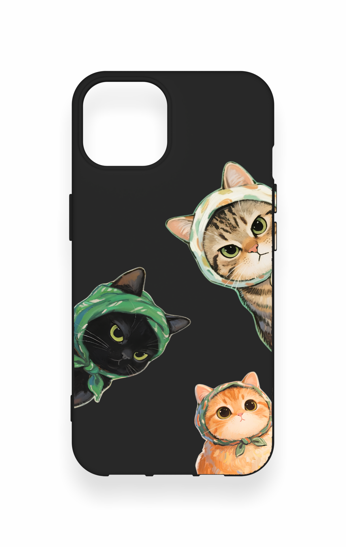 iPhone 14 Uyumlu Kedi Ekibi Desenli Silikon Kılıf