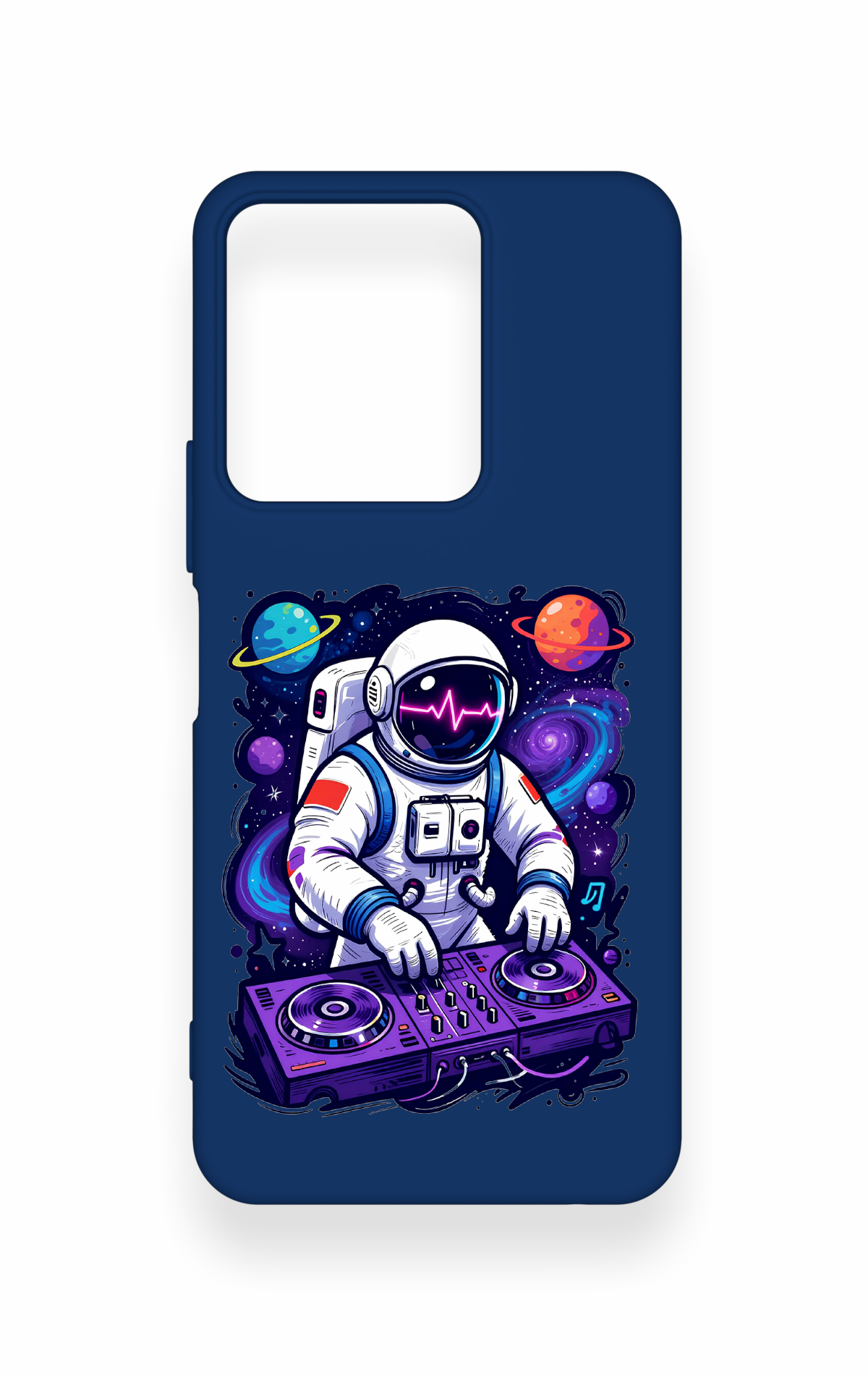 Vivo Y35 Uyumlu Astronot DJ Desenli Silikon Kılıf