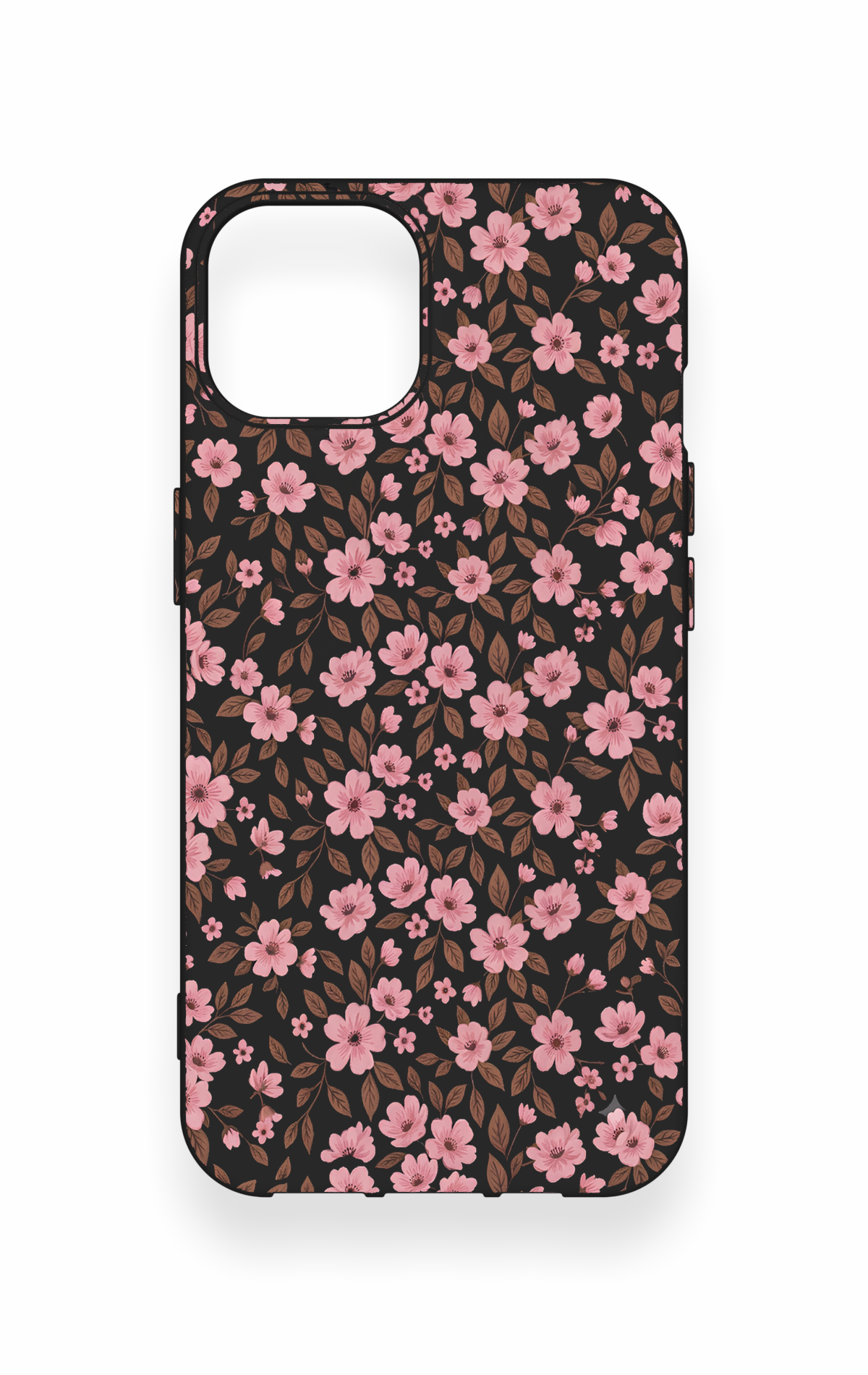 iPhone 14 Uyumlu Mini Pembe Çiçek Desenli Silikon Kılıf
