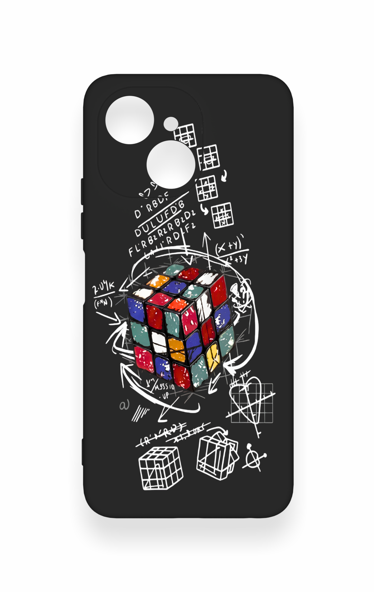 Tecno Spark 40C Uyumlu Rubik Küb Desenli Silikon Kılıf