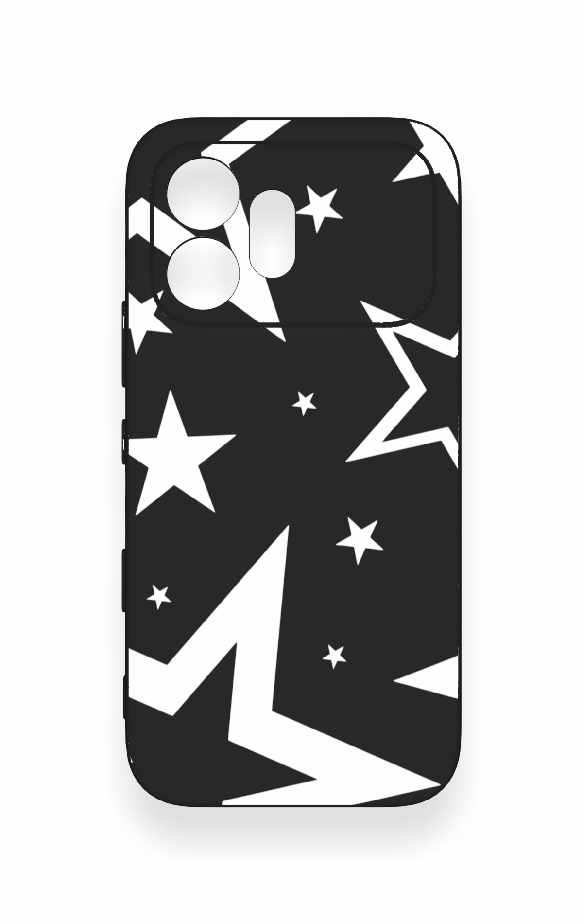 Honor 600 Uyumlu Siyah Mega Star Desenli Silikon Kılıf