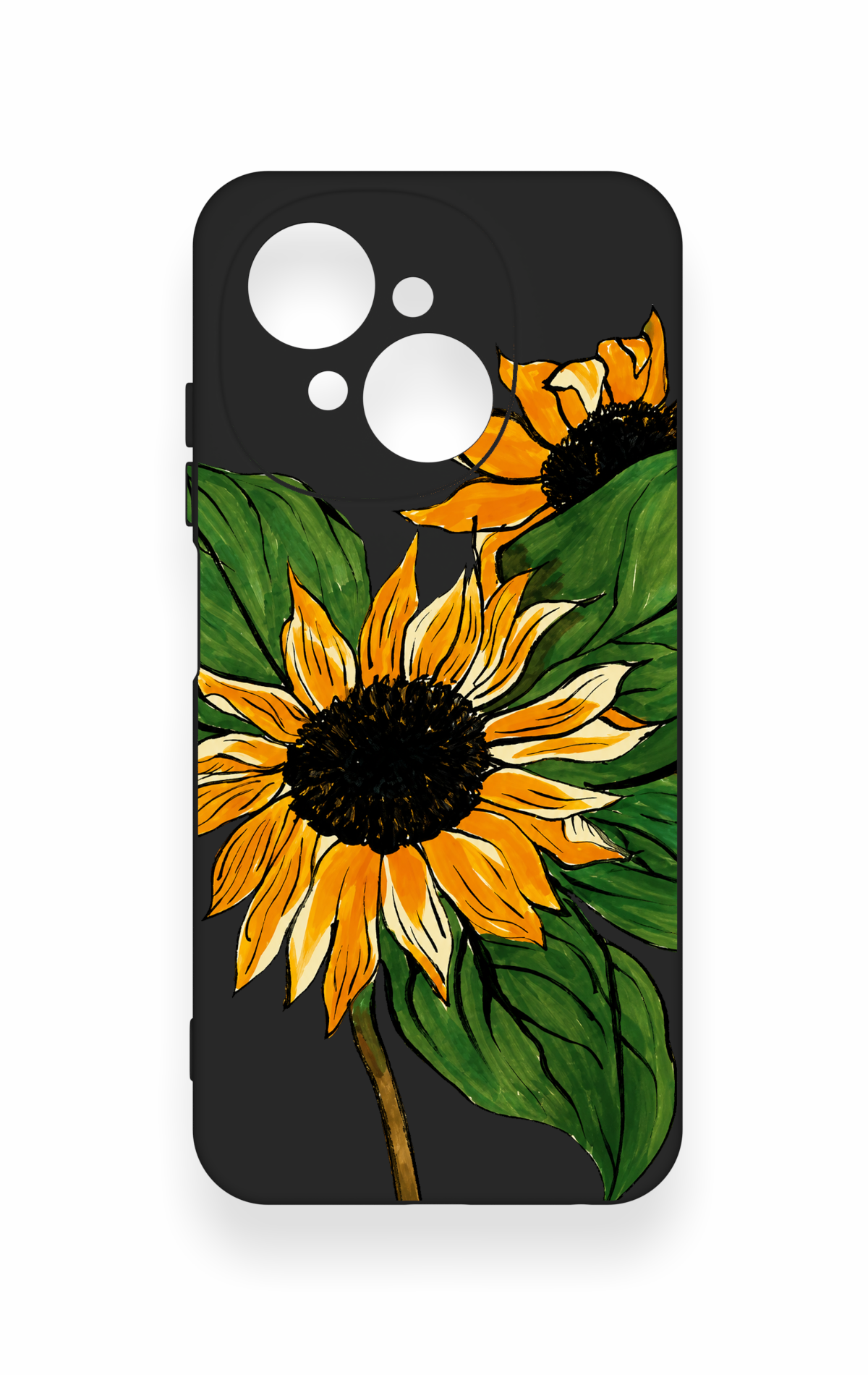 Tecno Spark Go1 Uyumlu Ay Çiçeği Desenli Silikon Kılıf