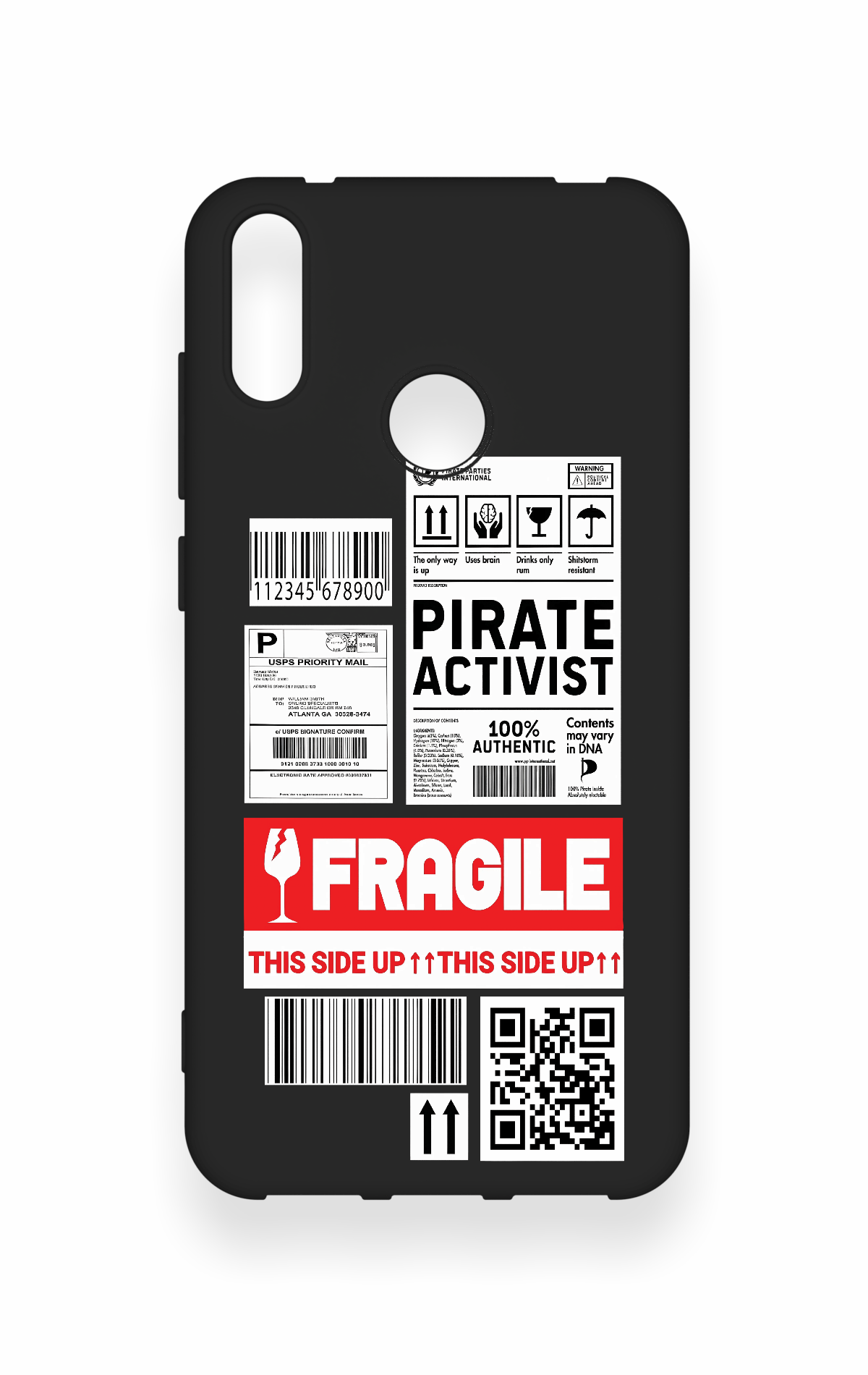 Huawei Y7 2019 Uyumlu Fragile Desenli Silikon Kılıf