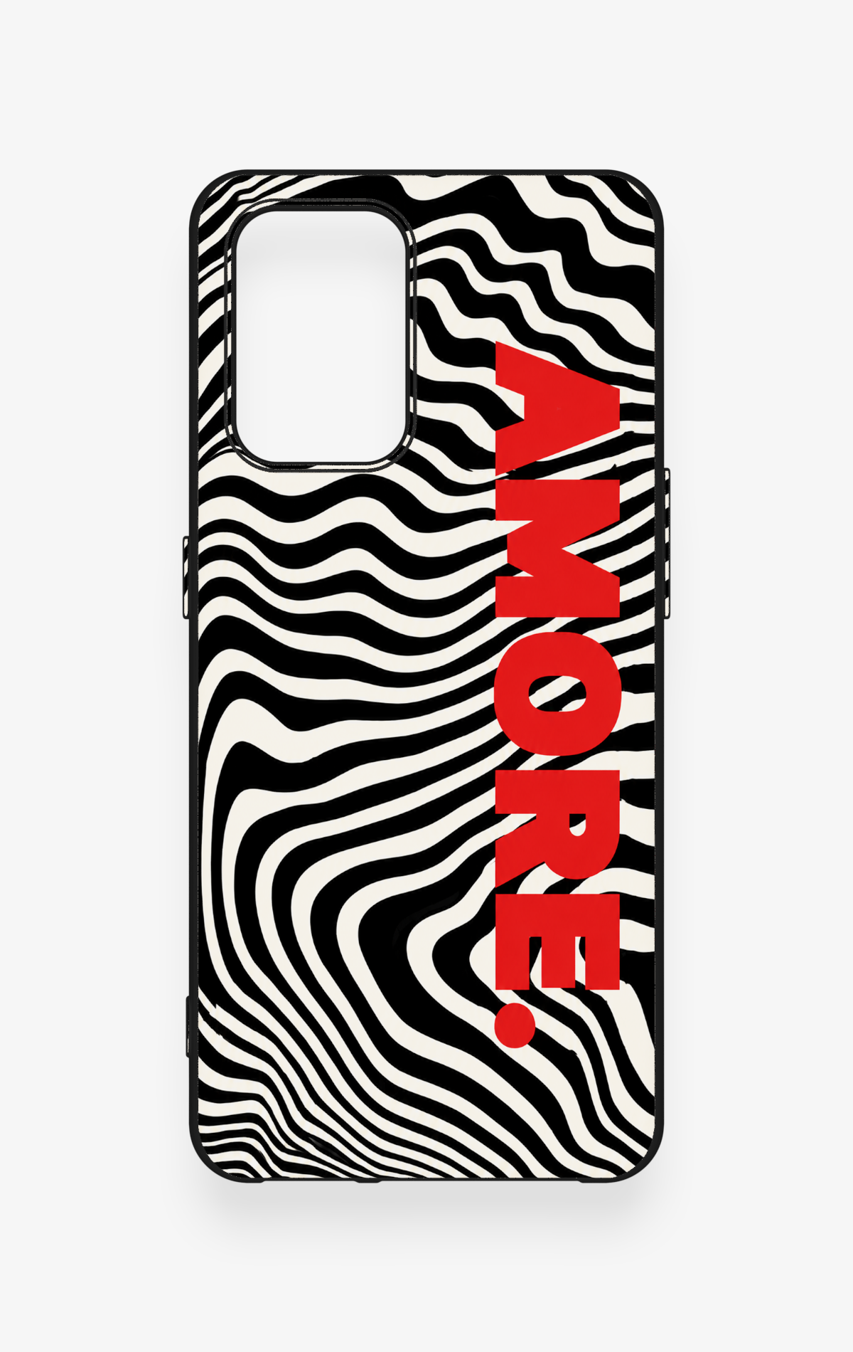 Oppo-A74 Uyumlu Zebra Amore Desenli Silikon Kılıf