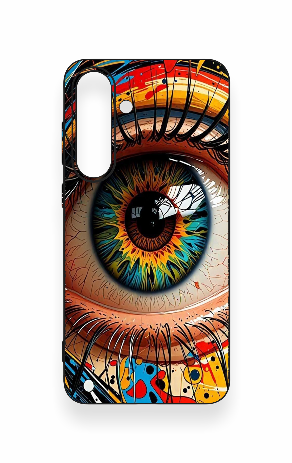 Samsung S25Fe Uyumlu Renkli Göz Bebeği Desenli Silikon Kılıf