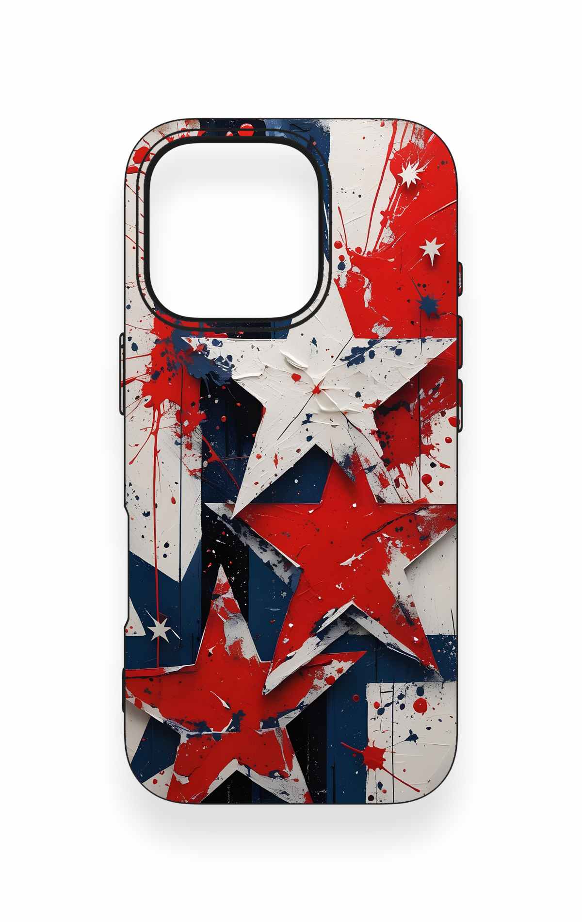 iPhone 16 Pro Uyumlu Star Flag Desenli Silikon Kılıf