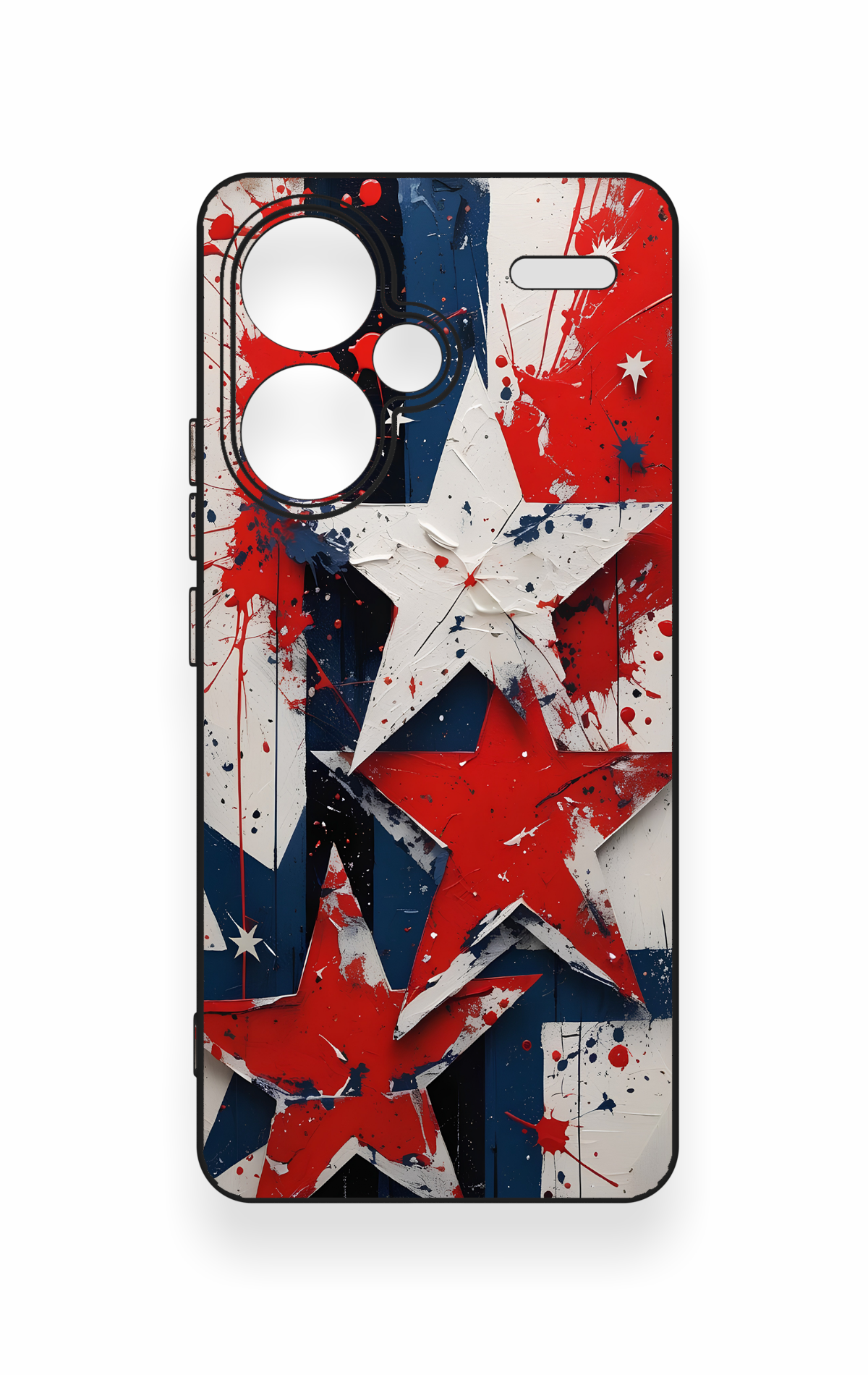 Redmi Note 13 Pro Plus Uyumlu Star Flag Desenli Silikon Kılıf