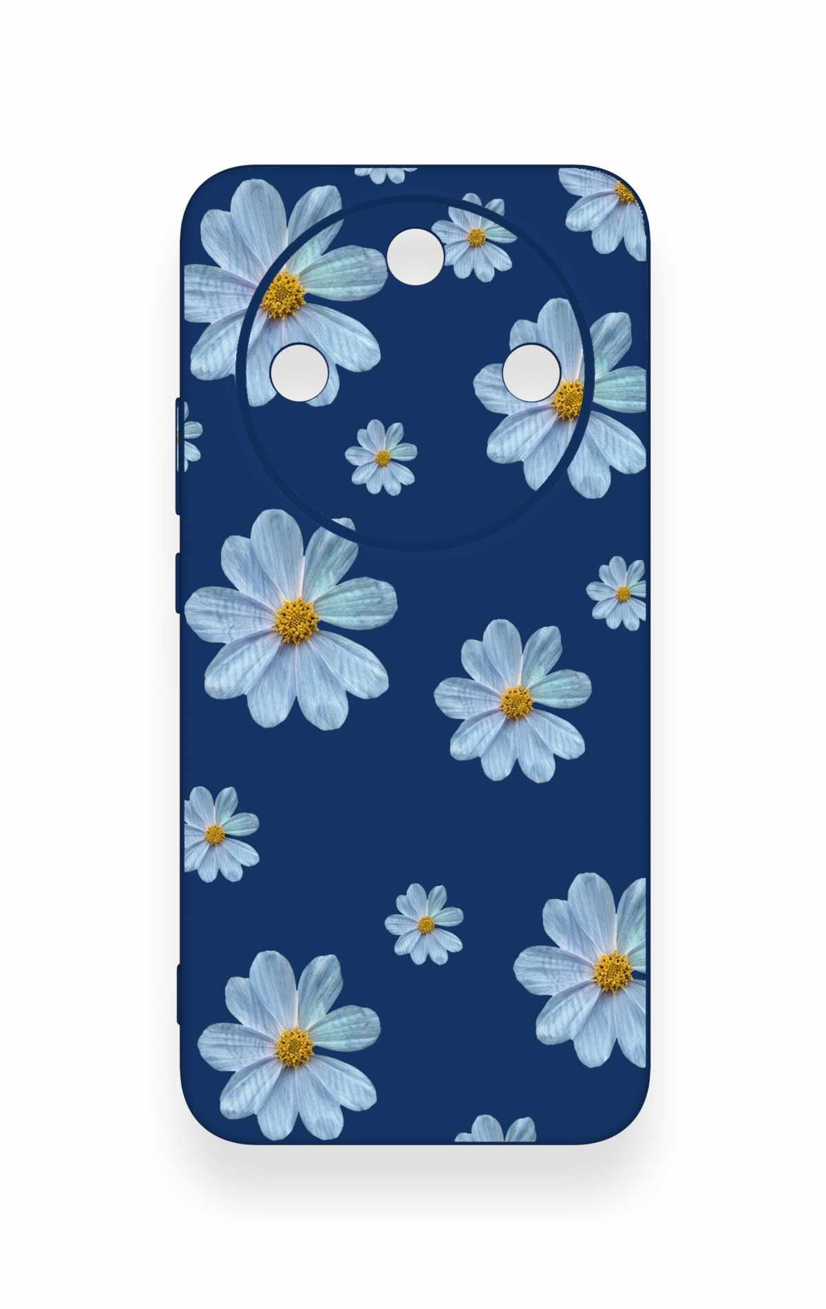 Honor Magic 8 Lite Uyumlu Mavi Papatya Desenli Silikon Kılıf