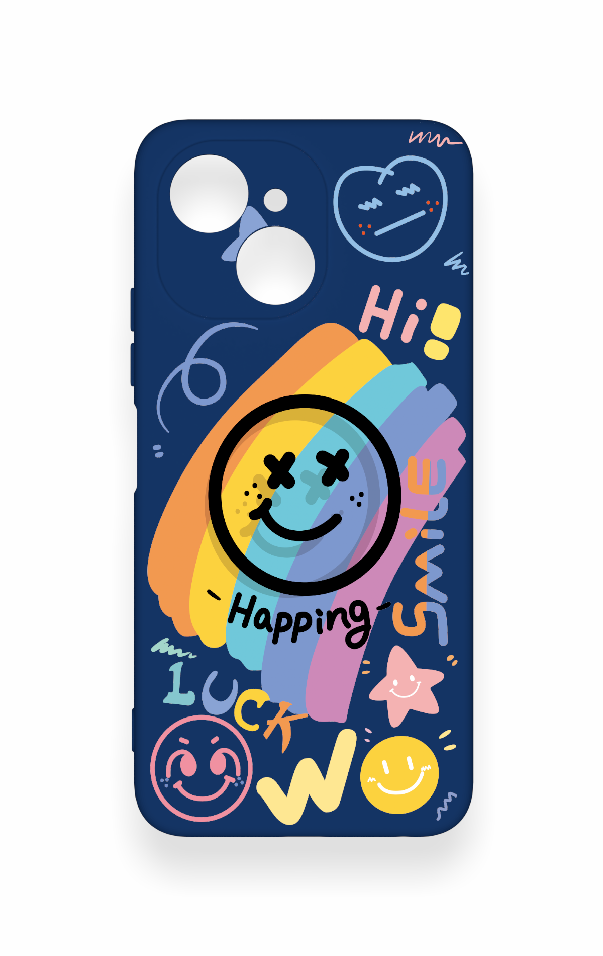 Tecno Spark 40C Uyumlu Happing Smile Desenli Silikon Kılıf