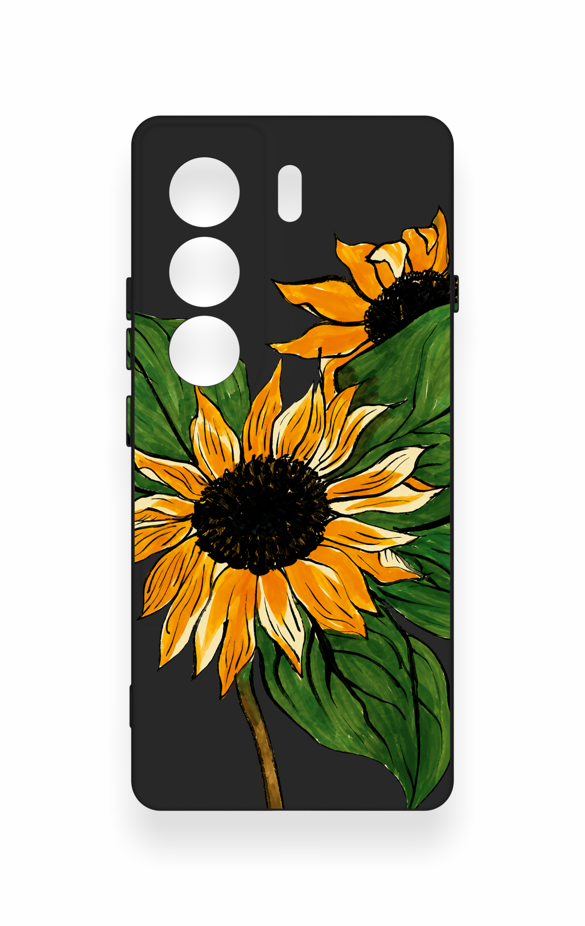 Tecno Camon 40 4G Uyumlu Ay Çiçeği Desenli Silikon Kılıf