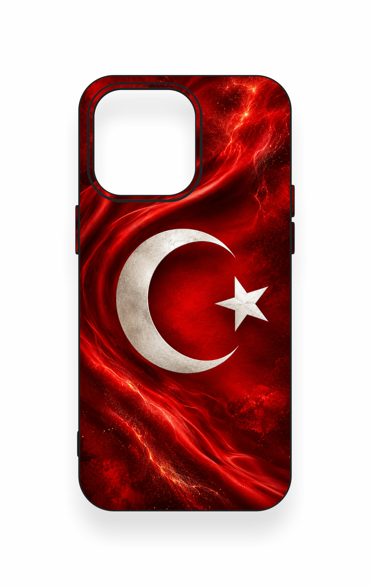 iPhone 15 Pro Max Uyumlu Türk Bayrağı Desenli Silikon Kılıf