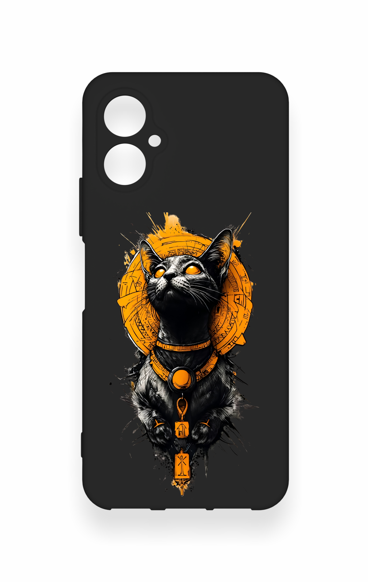 Omix X5 Uyumlu Mısırlı Kedi Tanrısı Desenli Silikon Kılıf