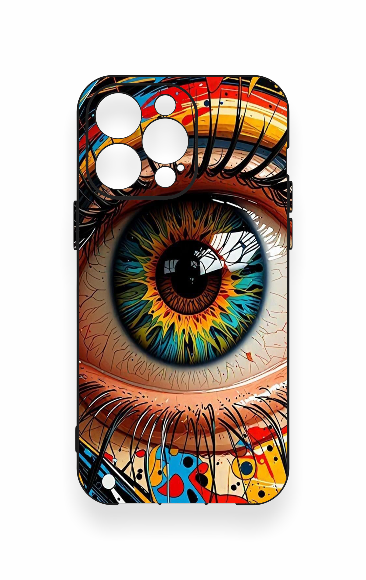 iPhone 13 Pro Max Uyumlu Renkli Göz Bebeği Desenli Silikon Kılıf