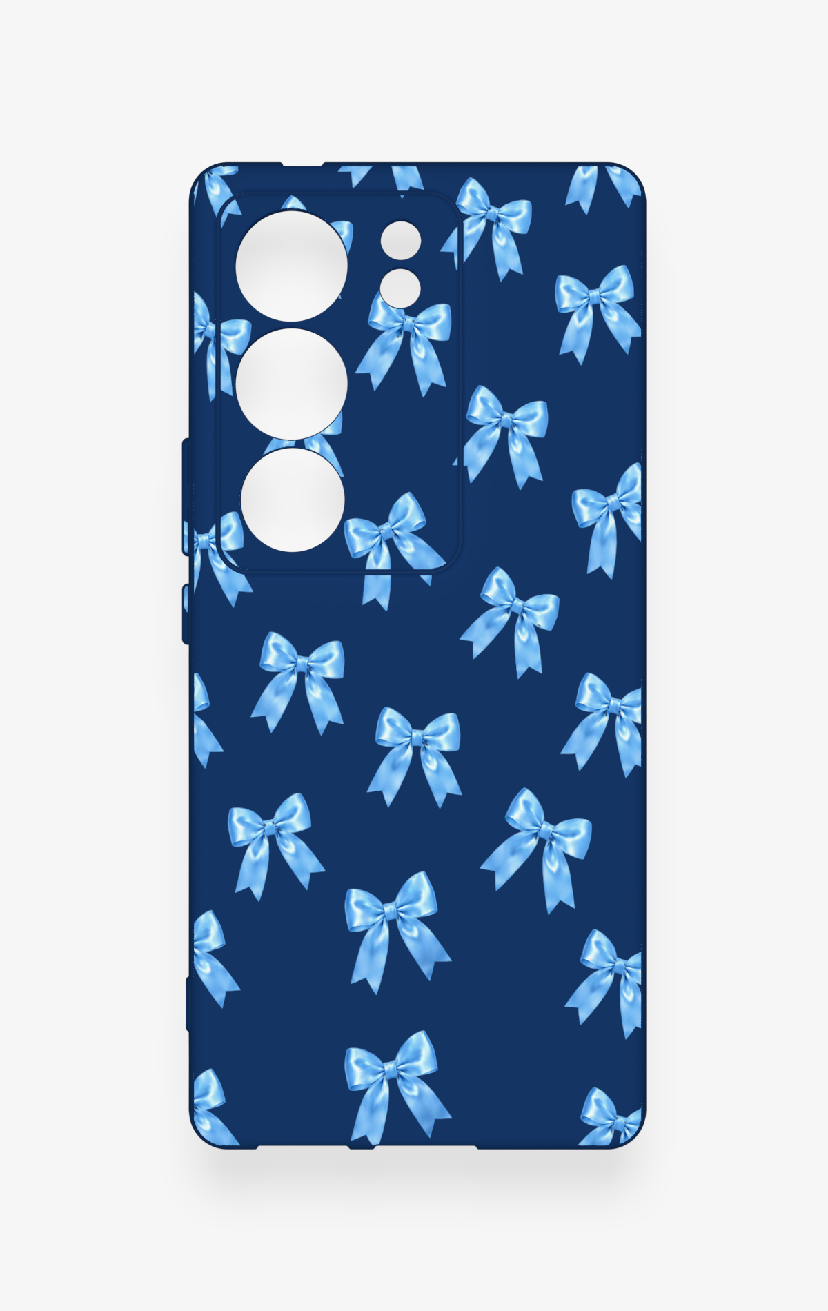 Vivo V29 Uyumlu Mavi Fiyonk Kurdele Desenli Silikon Kılıf