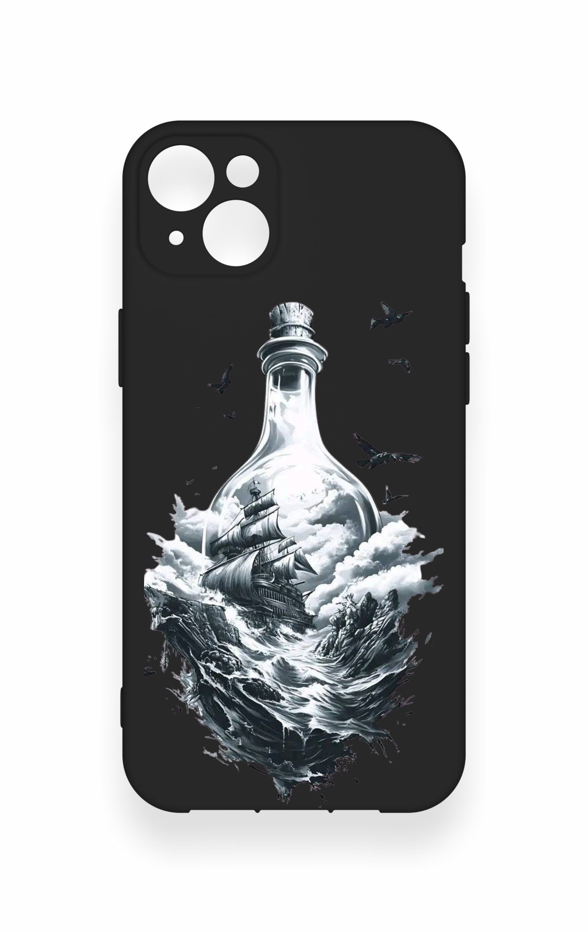 iPhone 14 Plus/15 Plus Uyumlu Secret Sea Desenli Silikon Kılıf