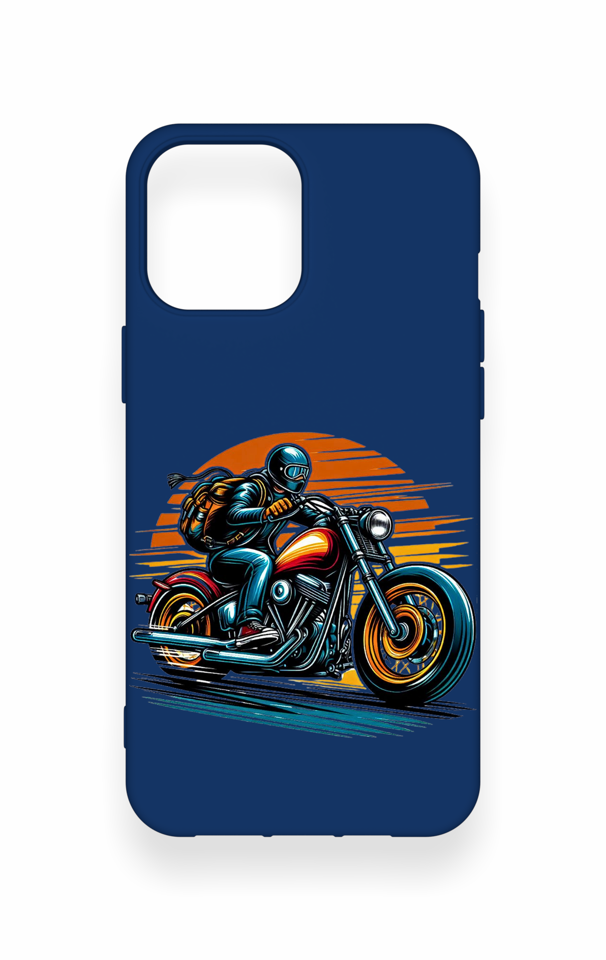 iPhone 12 Pro Max Uyumlu Moto Rider Desenli Silikon Kılıf