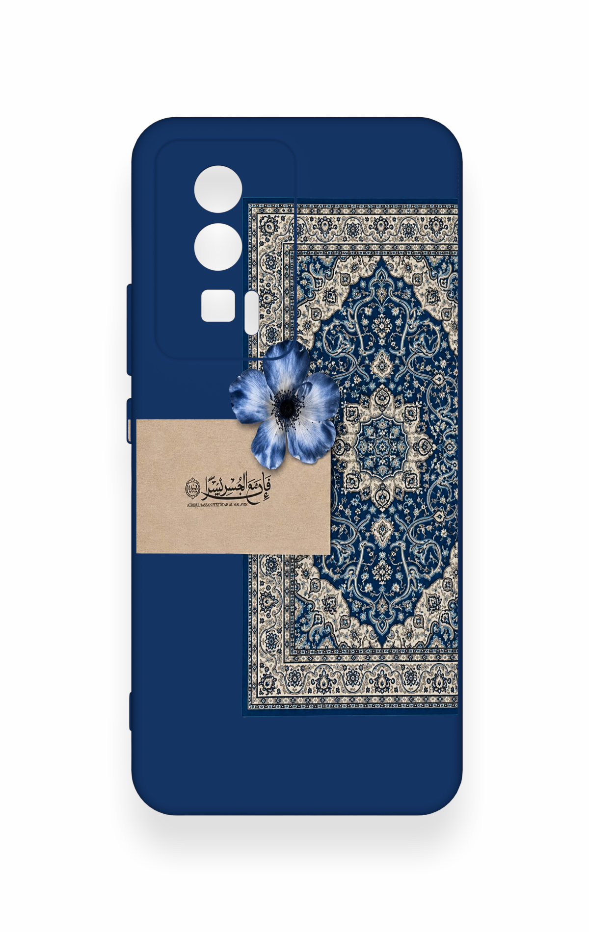 Poco F5 Pro Uyumlu Mavi Etnik Halı Desenli Silikon Kılıf