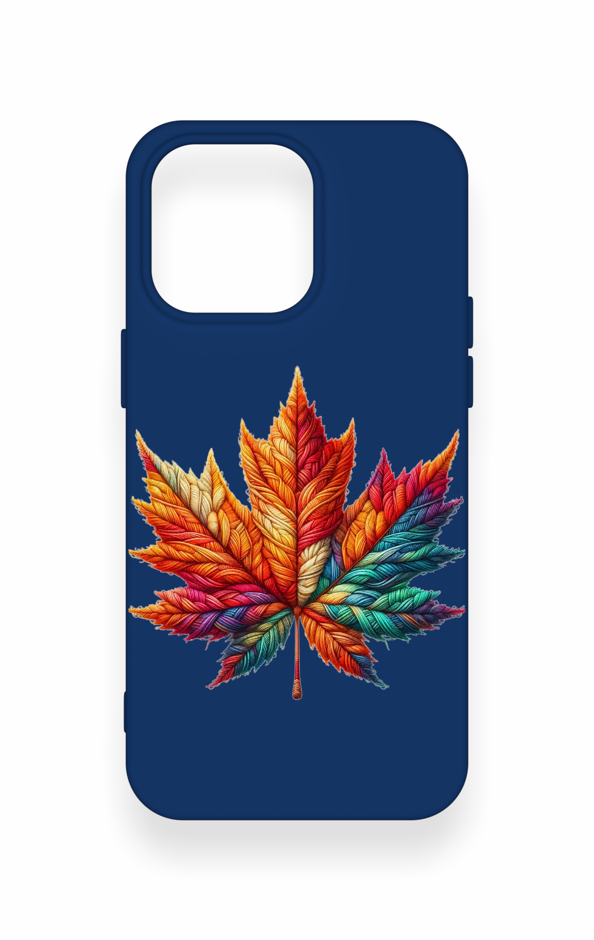 iPhone 15 Pro Max Uyumlu Renkli Yaprak Desenli Silikon Kılıf