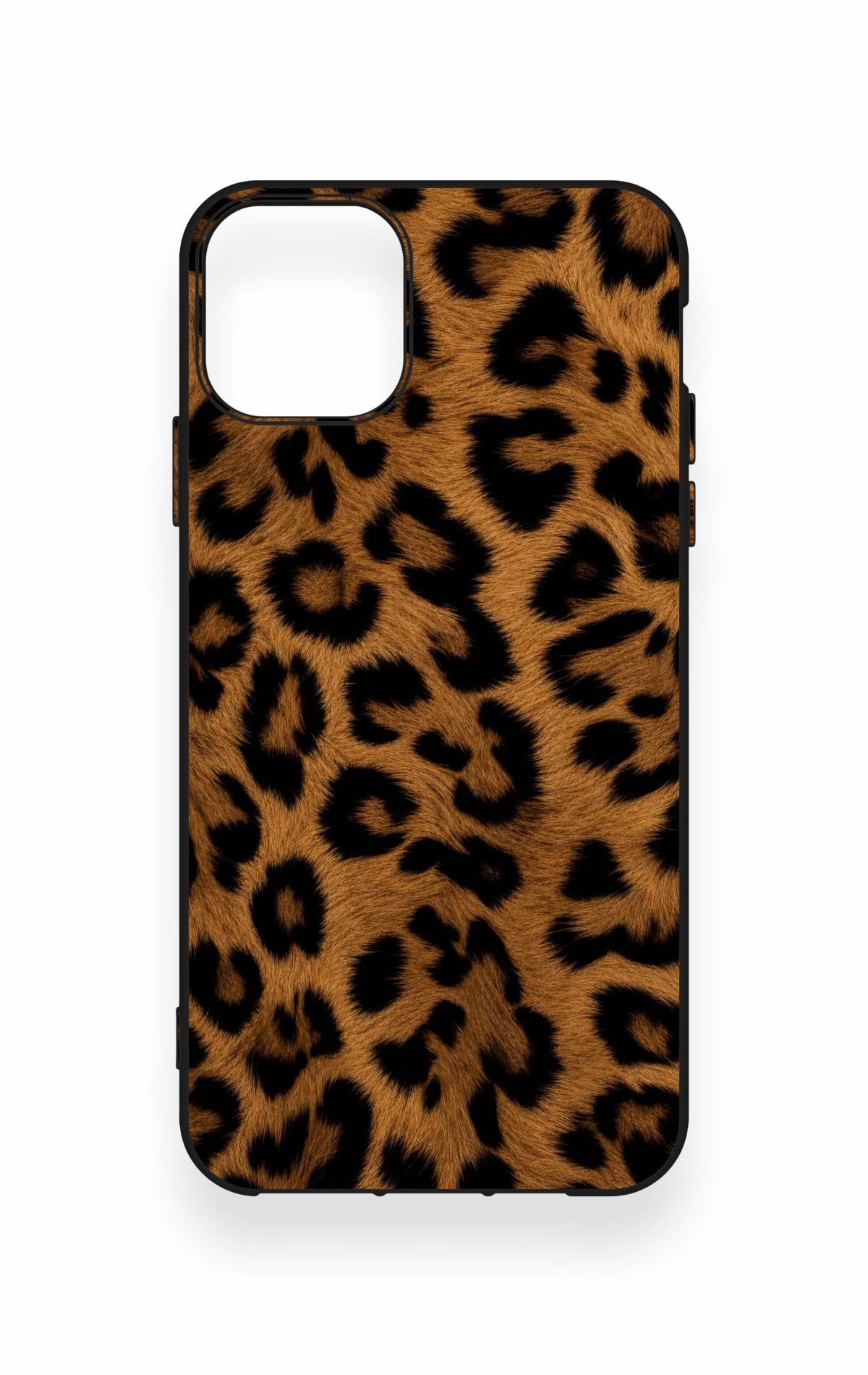 iPhone 11 Pro Max Uyumlu Koyu Leopar Deri Desenli Silikon Kılıf