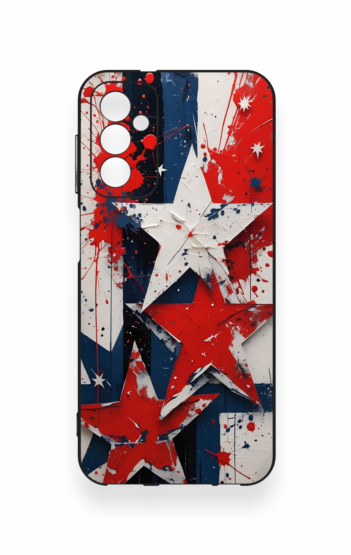 Samsung M13 Uyumlu Star Flag Desenli Silikon Kılıf