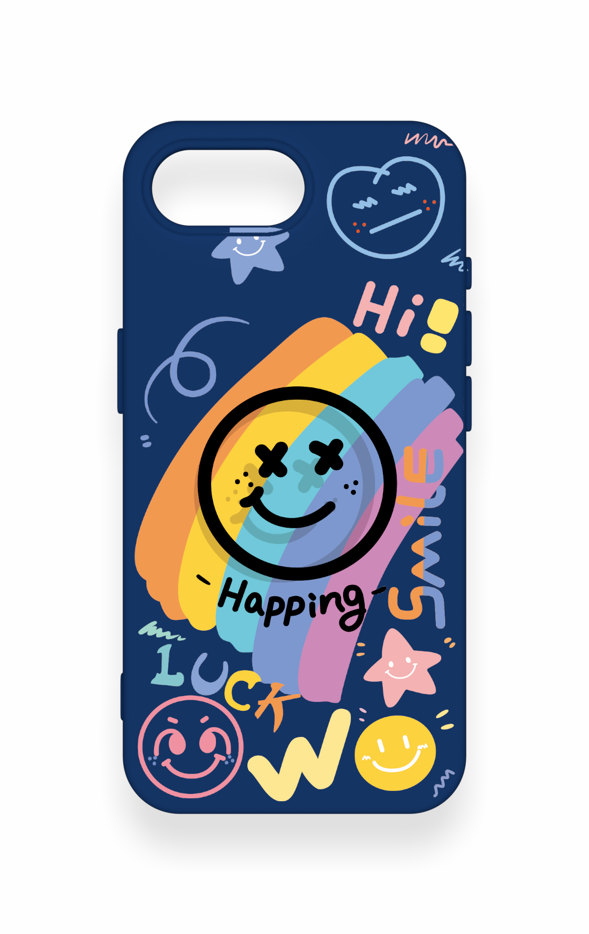 iPhone 16E Uyumlu Happing Smile Desenli Silikon Kılıf