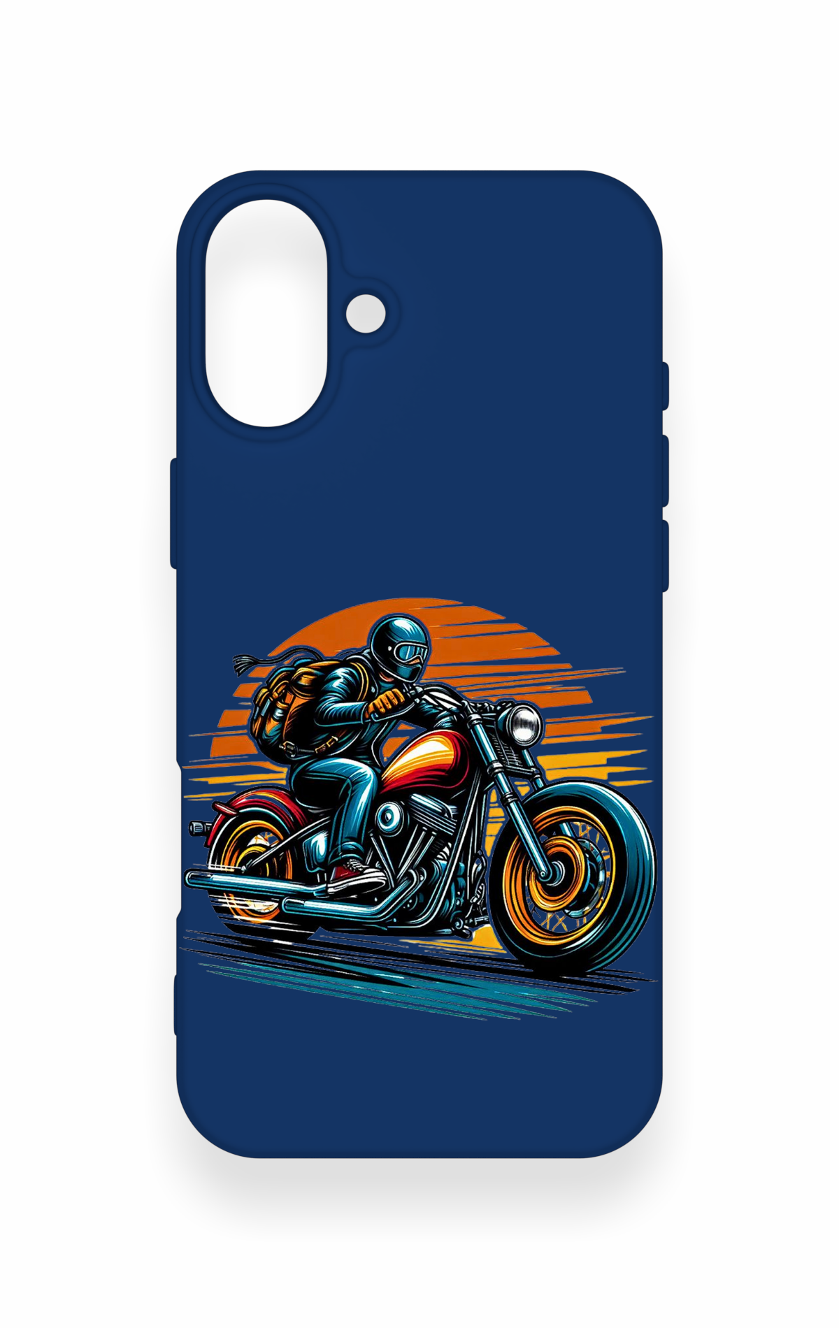 iPhone 16 Plus Uyumlu Moto Rider Desenli Silikon Kılıf