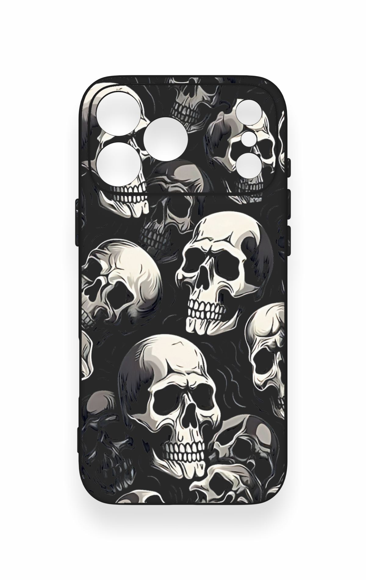 iPhone 17 Pro Max Uyumlu Kuru Kafa Desenli Silikon Kılıf
