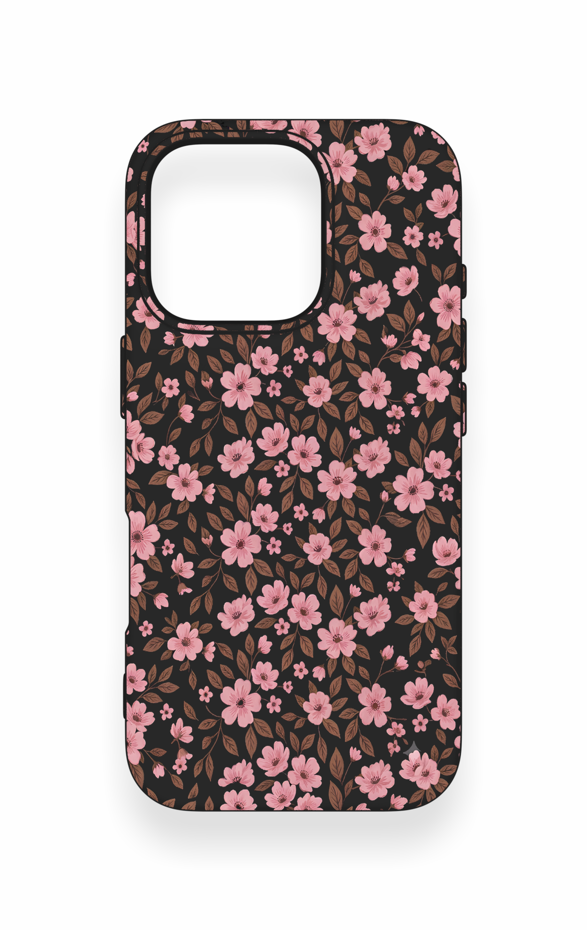 iPhone 16 Pro Uyumlu Mini Pembe Çiçek Desenli Silikon Kılıf