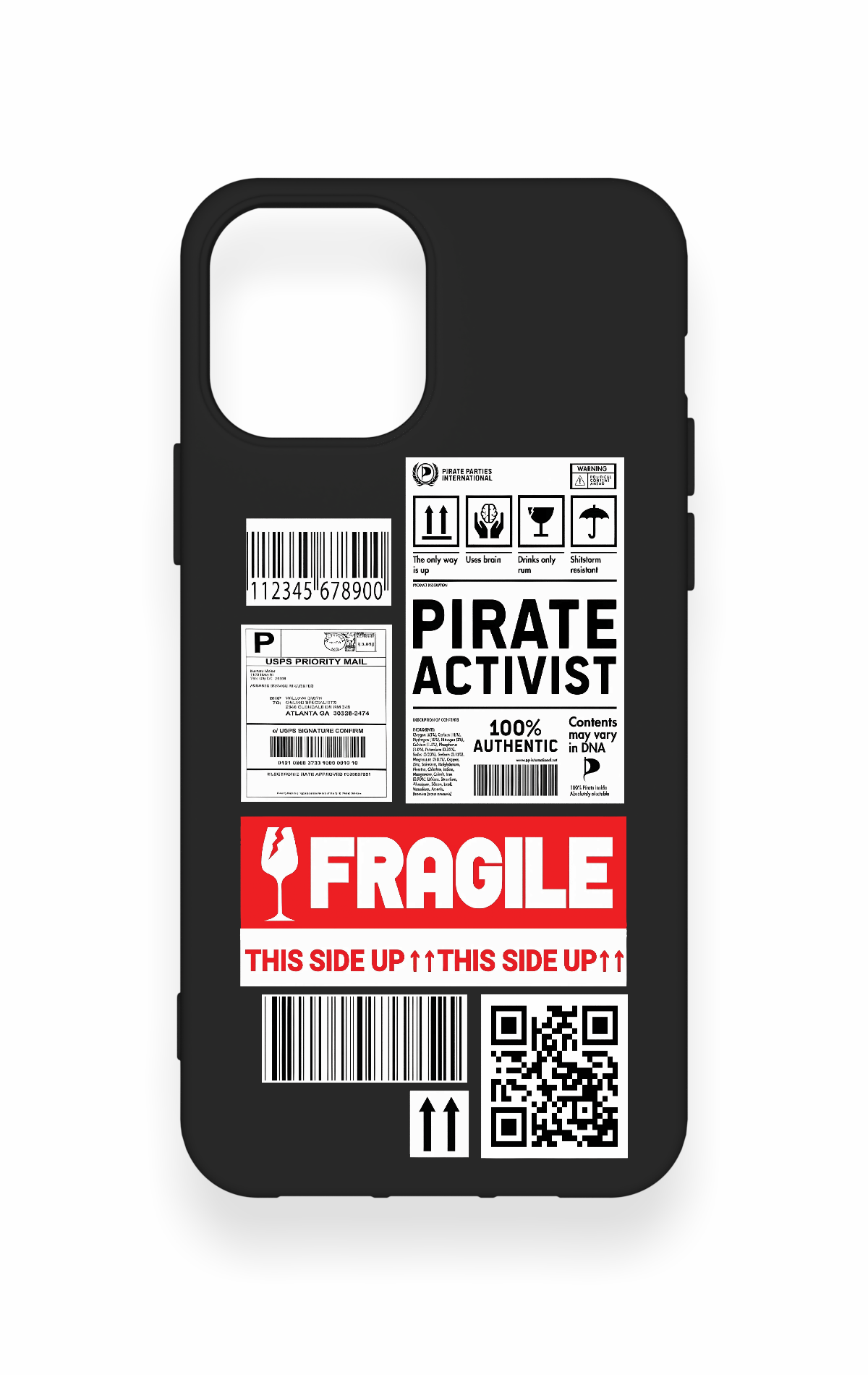 iPhone 12-12PRO Uyumlu Fragile Desenli Silikon Kılıf