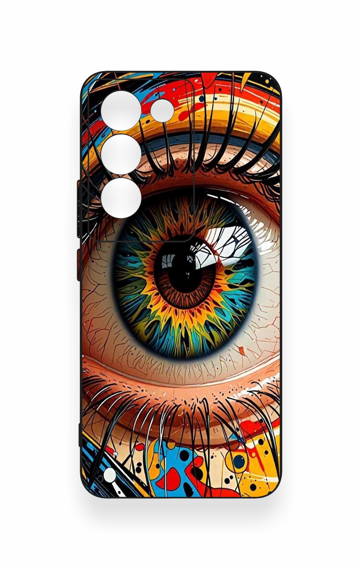 Vivo V30 Lite Uyumlu Renkli Göz Bebeği Desenli Silikon Kılıf