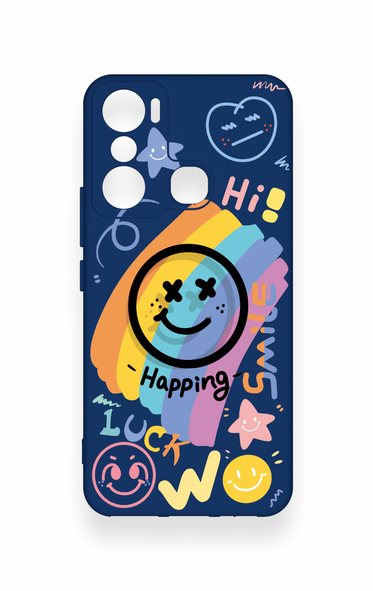 İnfinix Hot 20i Uyumlu Happing Smile Desenli Silikon Kılıf