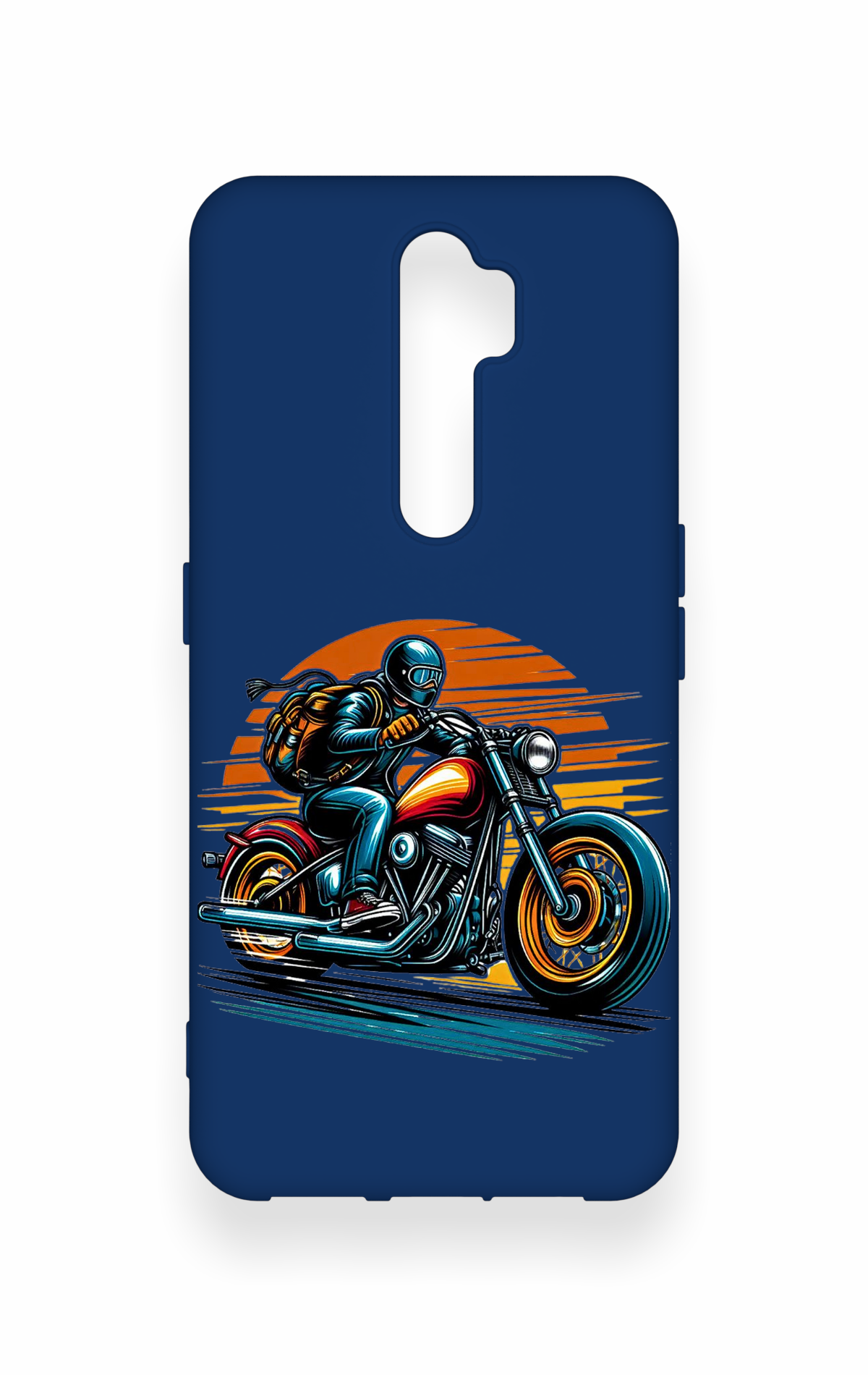 Oppo A9 2020 Uyumlu Moto Rider Desenli Silikon Kılıf