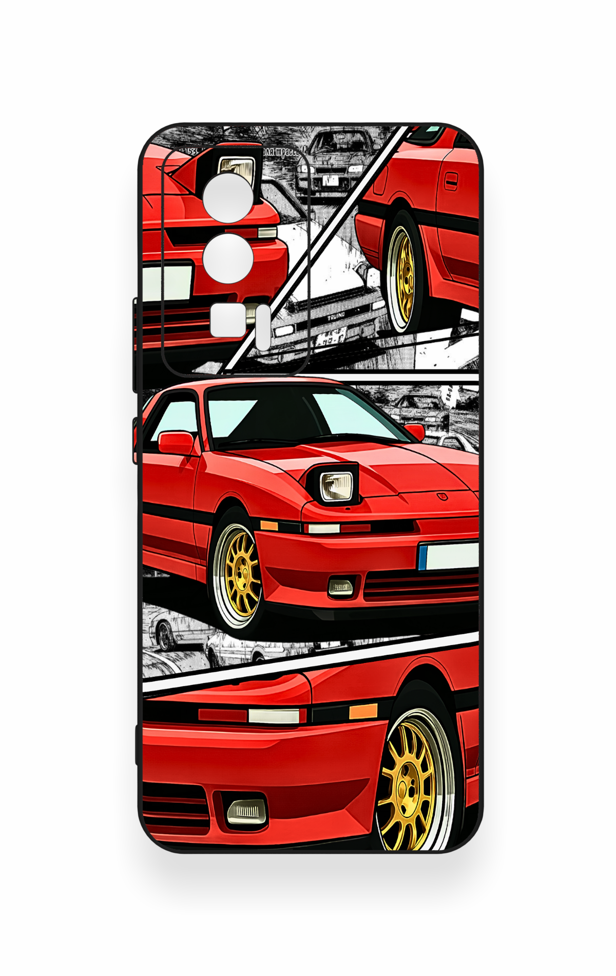 Poco F5 Pro Uyumlu Kırmızı Supra Desenli Silikon Kılıf