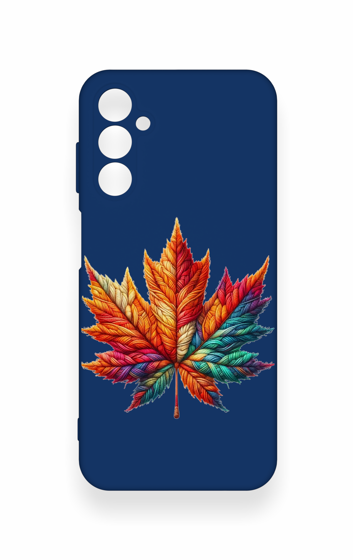 Samsung M14 Uyumlu Renkli Yaprak Desenli Silikon Kılıf