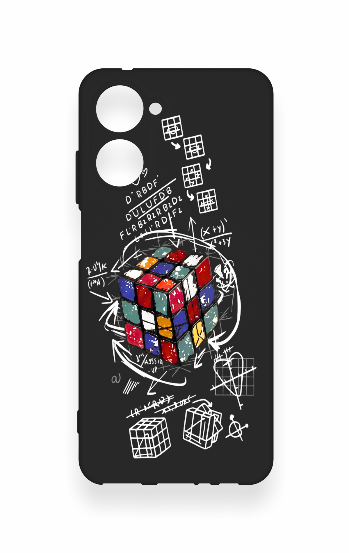 Realme 10 Uyumlu Rubik Küb Desenli Silikon Kılıf