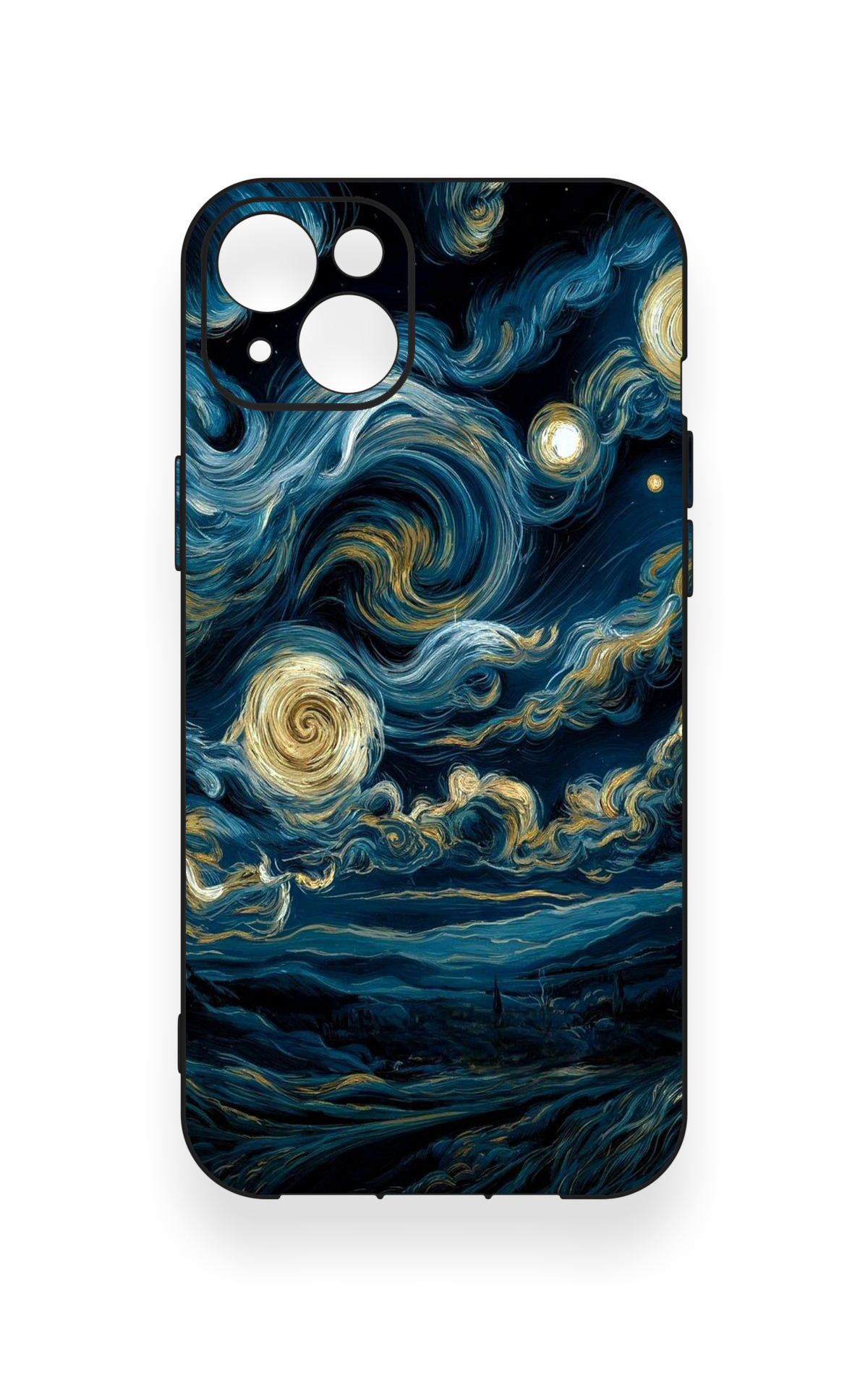 iPhone 14 Plus/15 Plus Uyumlu Yıldızlı Gece Desenli Silikon Kılıf