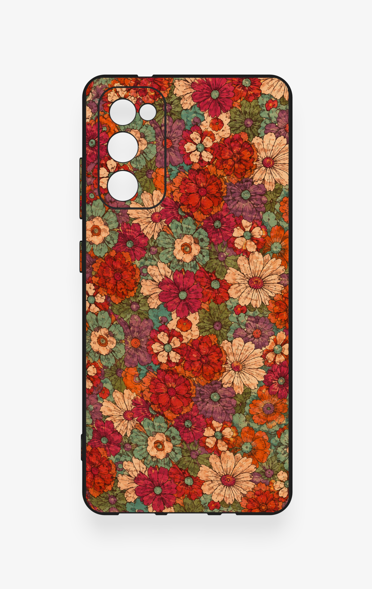 Samsung S20Fe Uyumlu Pastel Çiçek Bahçesi Desenli Silikon Kılıf