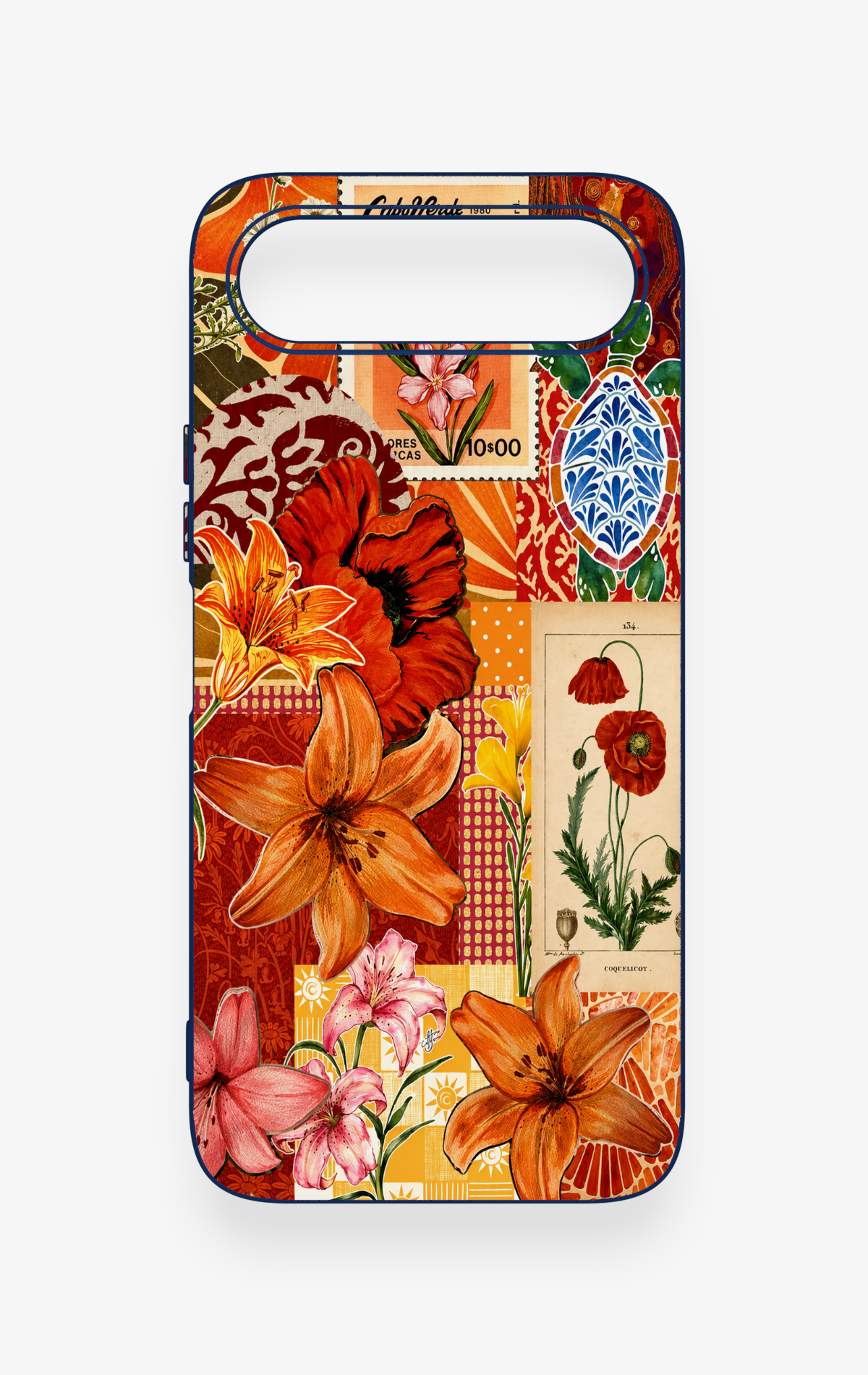 Tecno Spark 50 5G Uyumlu Turuncu Zambak Desenli Silikon Kılıf