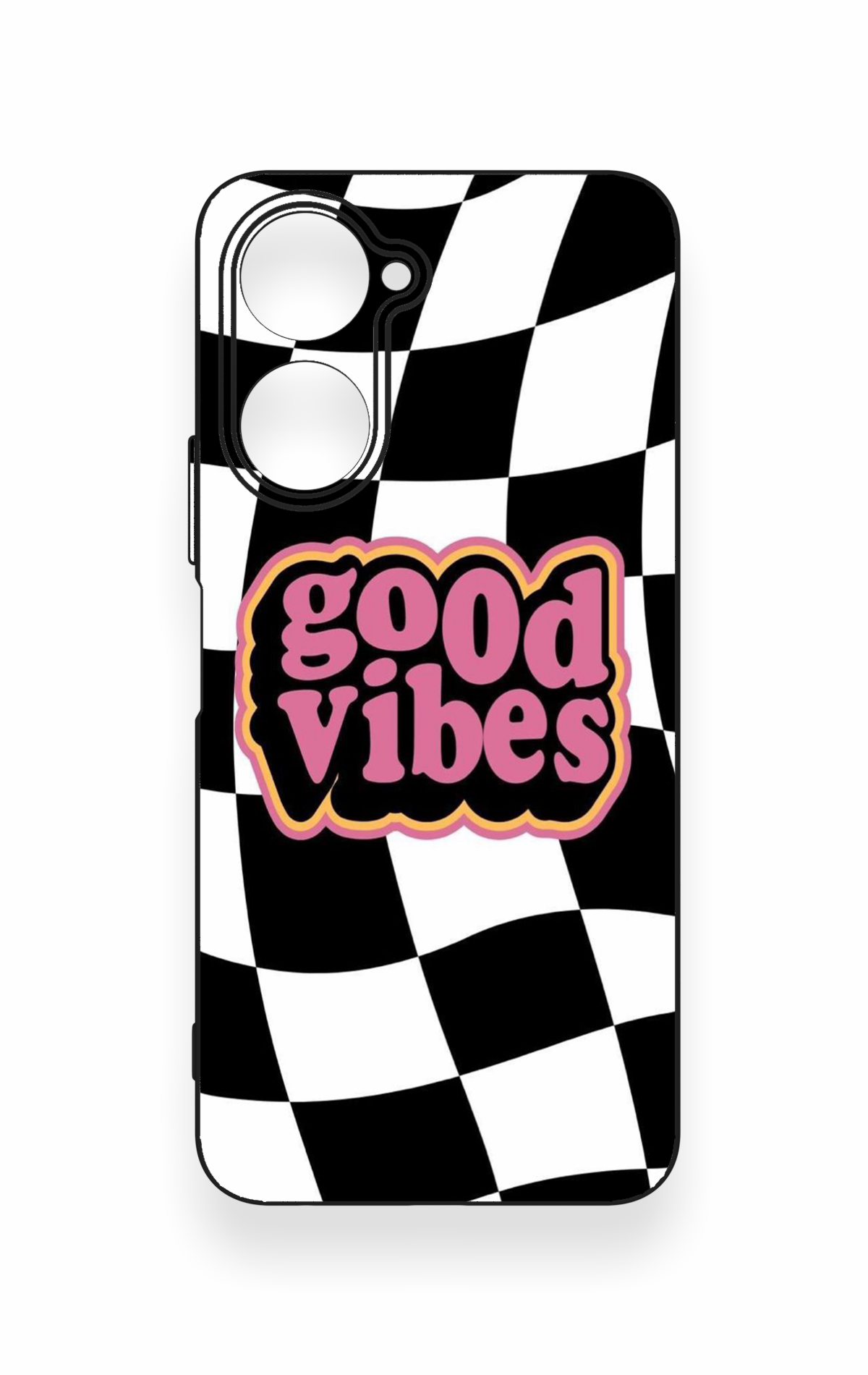 Vivo Y18 Uyumlu Black Good Vibes Desenli Silikon Kılıf