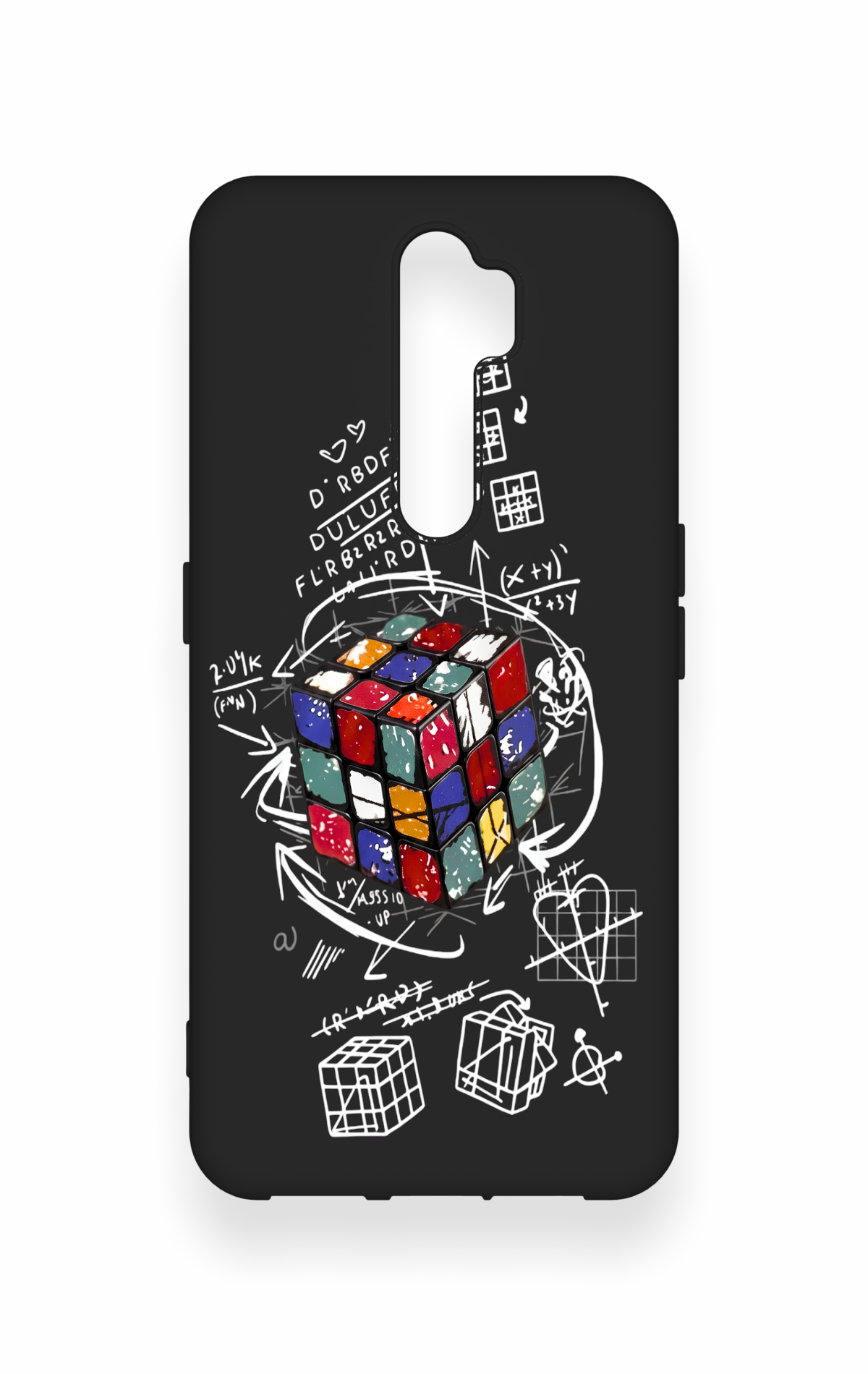 Oppo A5 2020 Uyumlu Rubik Küb Desenli Silikon Kılıf
