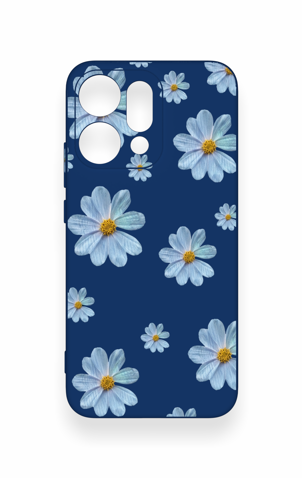 Oppo Reno 14 Uyumlu Mavi Papatya Desenli Silikon Kılıf