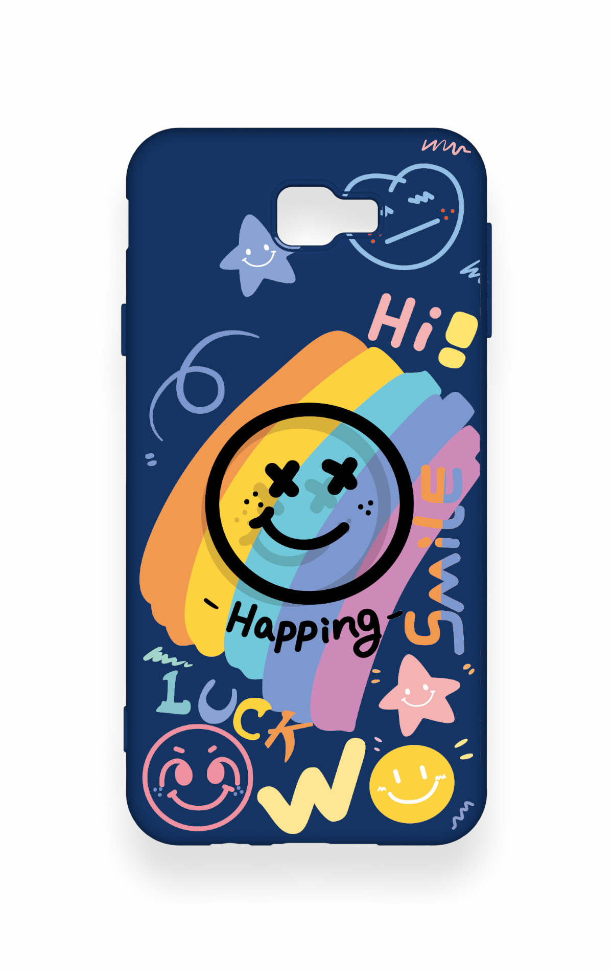 Samsung J7 Prime Uyumlu Happing Smile Desenli Silikon Kılıf