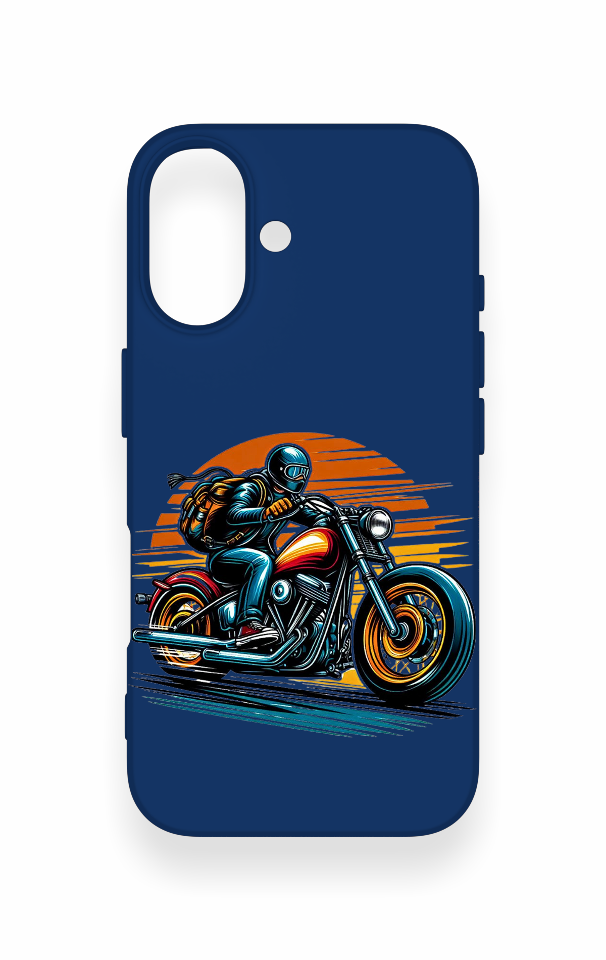 iPhone 16 Uyumlu Moto Rider Desenli Silikon Kılıf