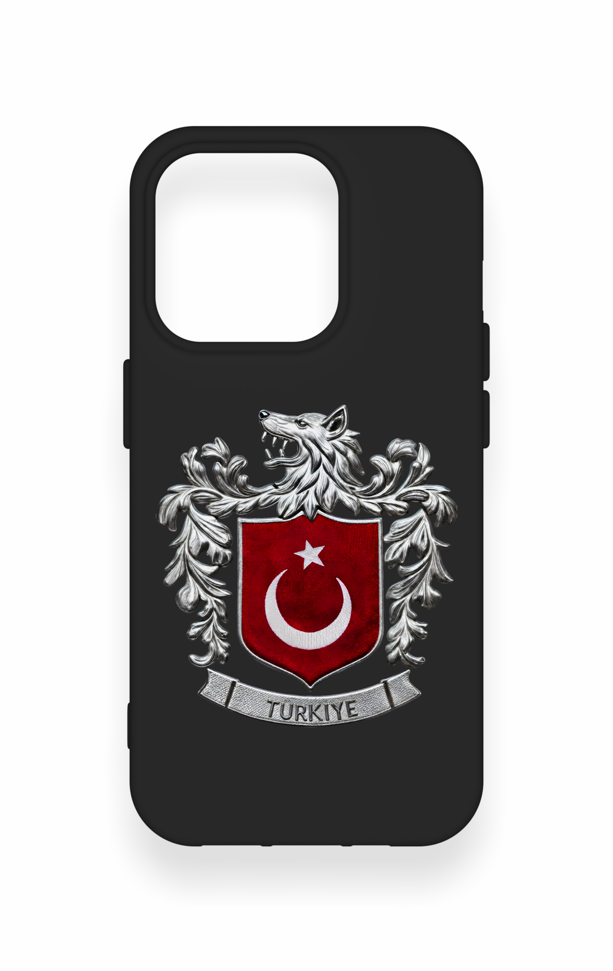 iPhone 15 Pro Uyumlu Türk Arma Desenli Silikon Kılıf