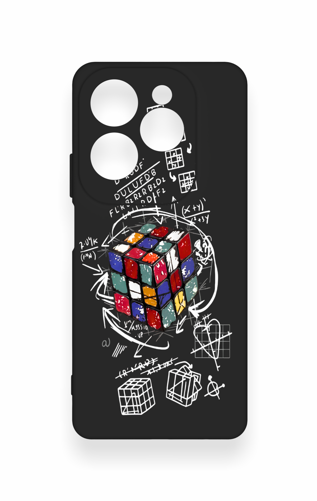 İnfinix Hot 40 Pro Uyumlu Rubik Küb Desenli Silikon Kılıf