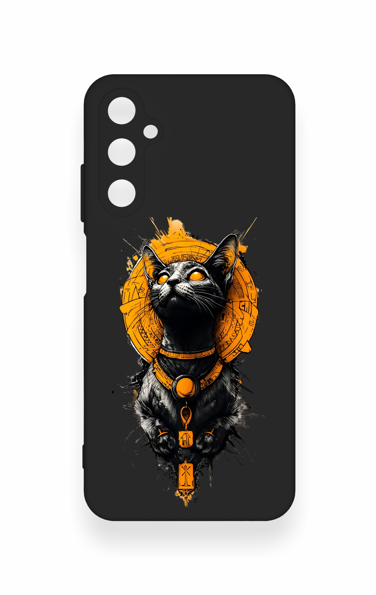 Samsung A05s Uyumlu Mısırlı Kedi Tanrısı Desenli Silikon Kılıf
