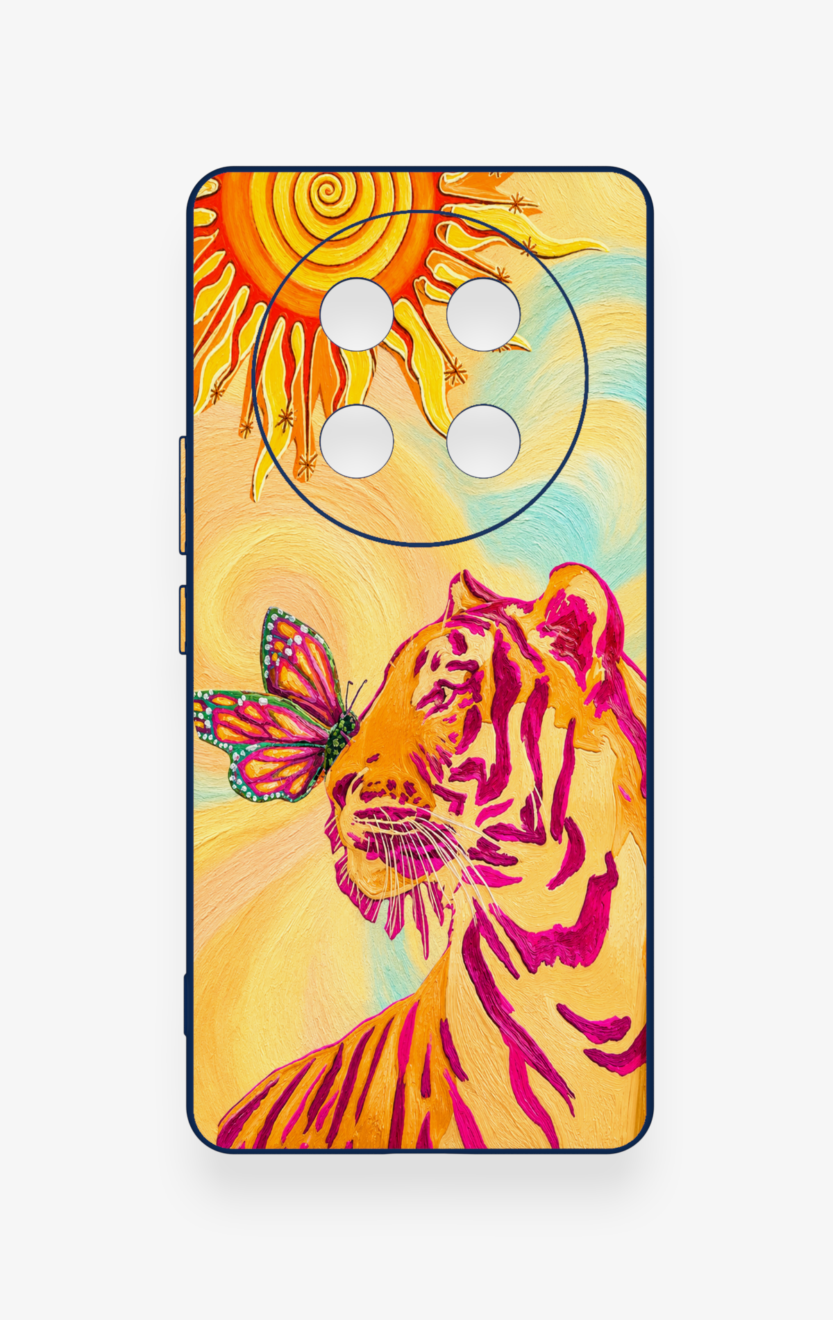 Honor Magic 7 Lite 5G Uyumlu Güneşin Kaplanı Desenli Silikon Kılıf