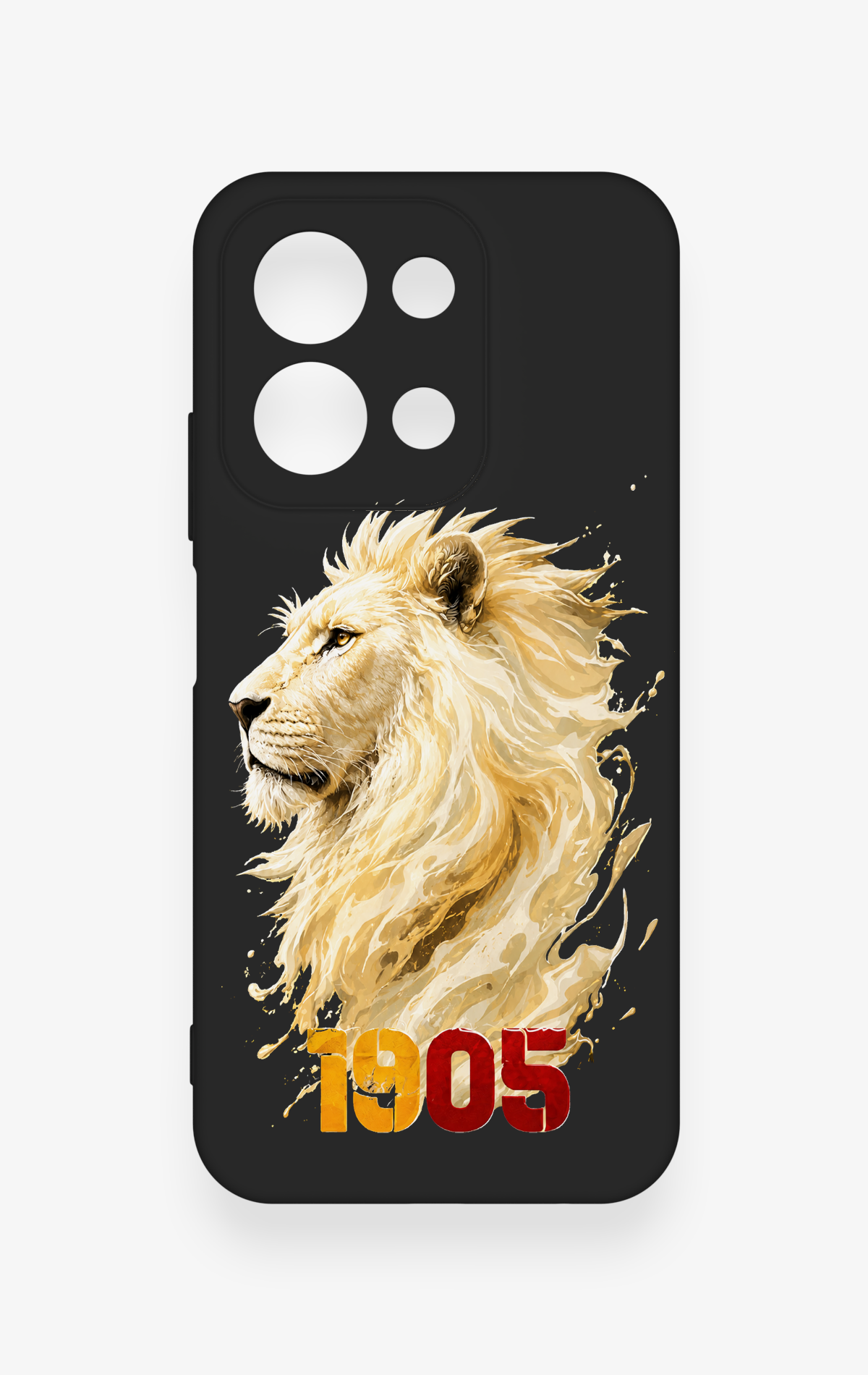 Redmi 15C 4G Uyumlu Sarı Kırmızı 1905 Aslan Desenli Silikon Kılıf